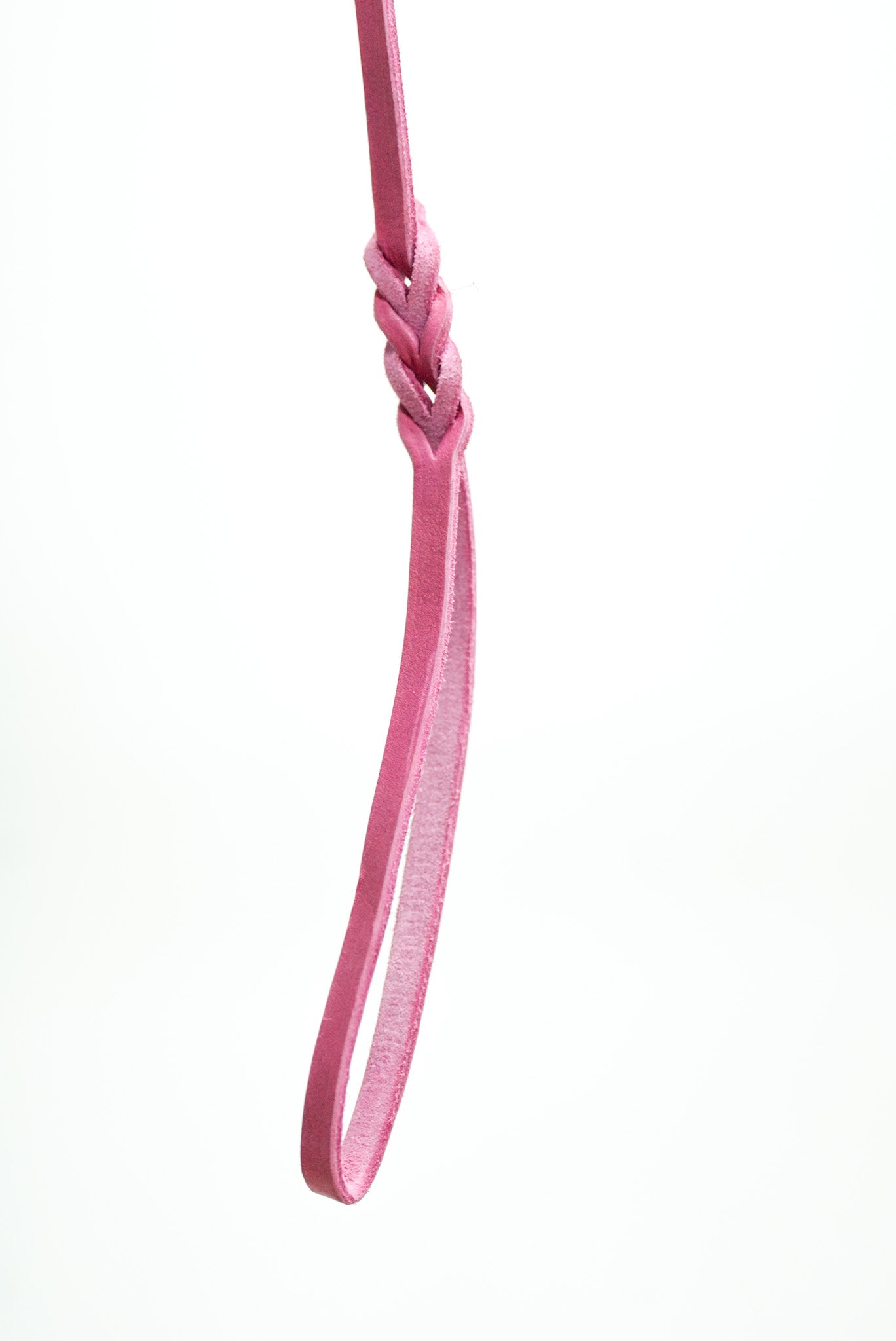 Pink Leather Leash with handle