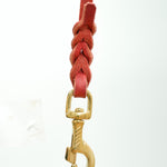 Red Leather Leash 10mm brass clip