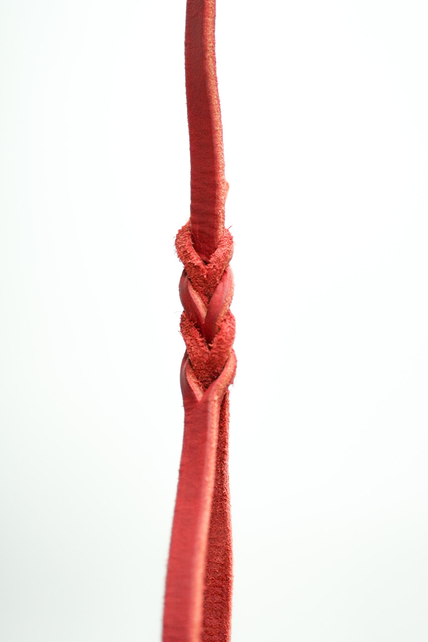 Red Leather Leash 10mm handle