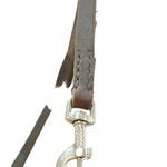 Schweikert Adjustable Leather Lead with Ring brown hook close-up