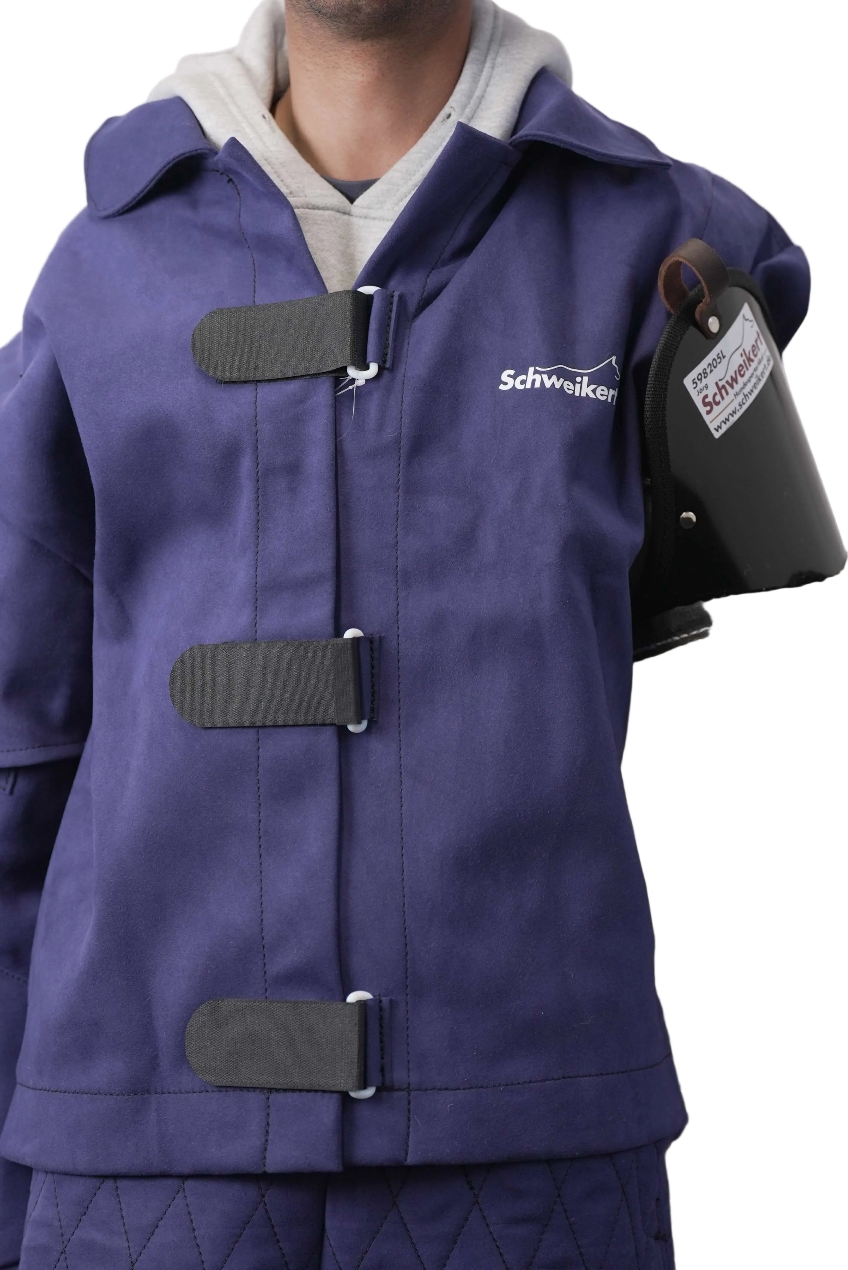 Schweikert Aero Protection Jacket blue closing clasp