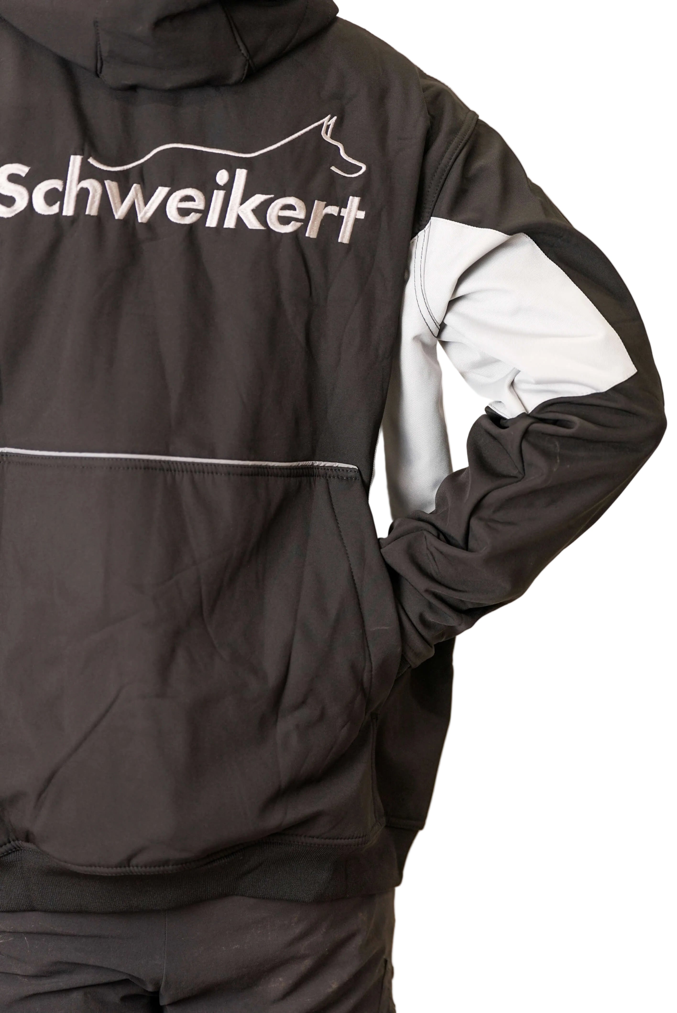 Schweikert All Weather Dog Sport Jacket Unisex Black pocket close-up