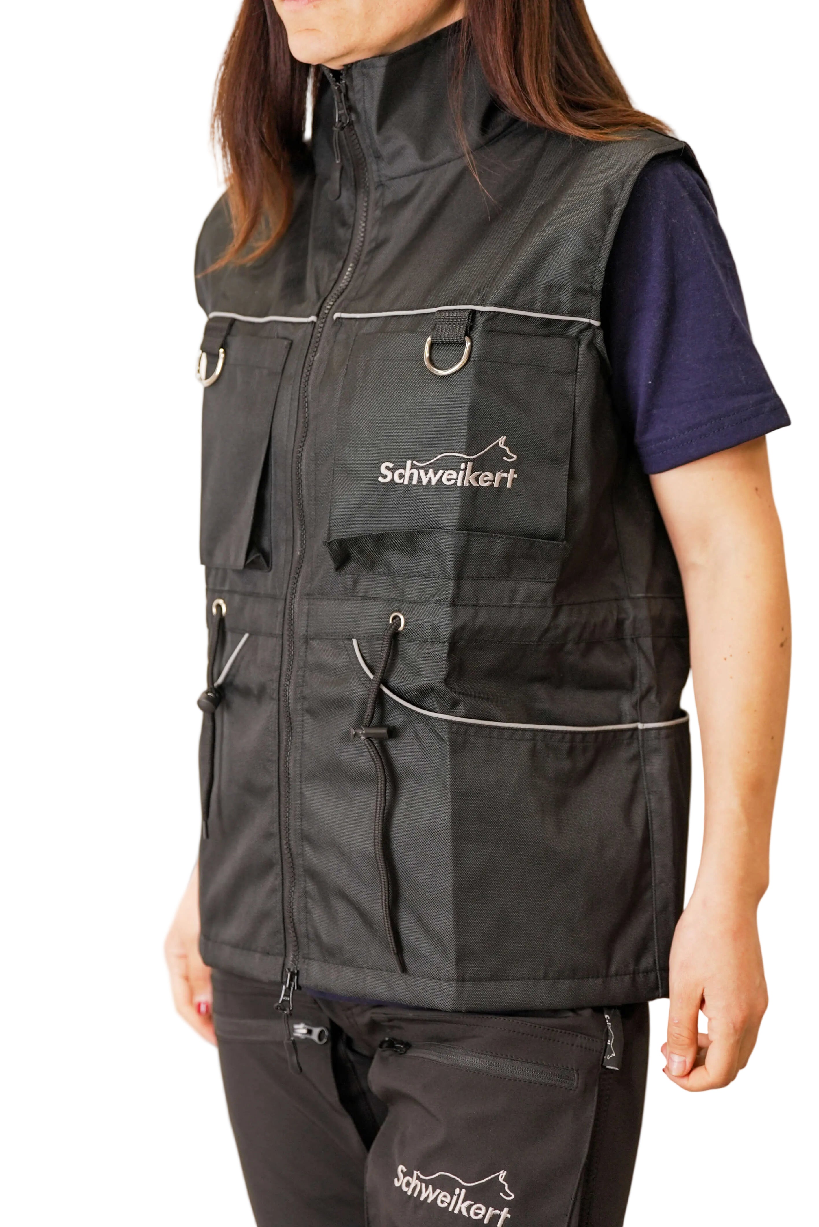 Schweikert Cordura Dog Training Vest Unisex Black front angle
