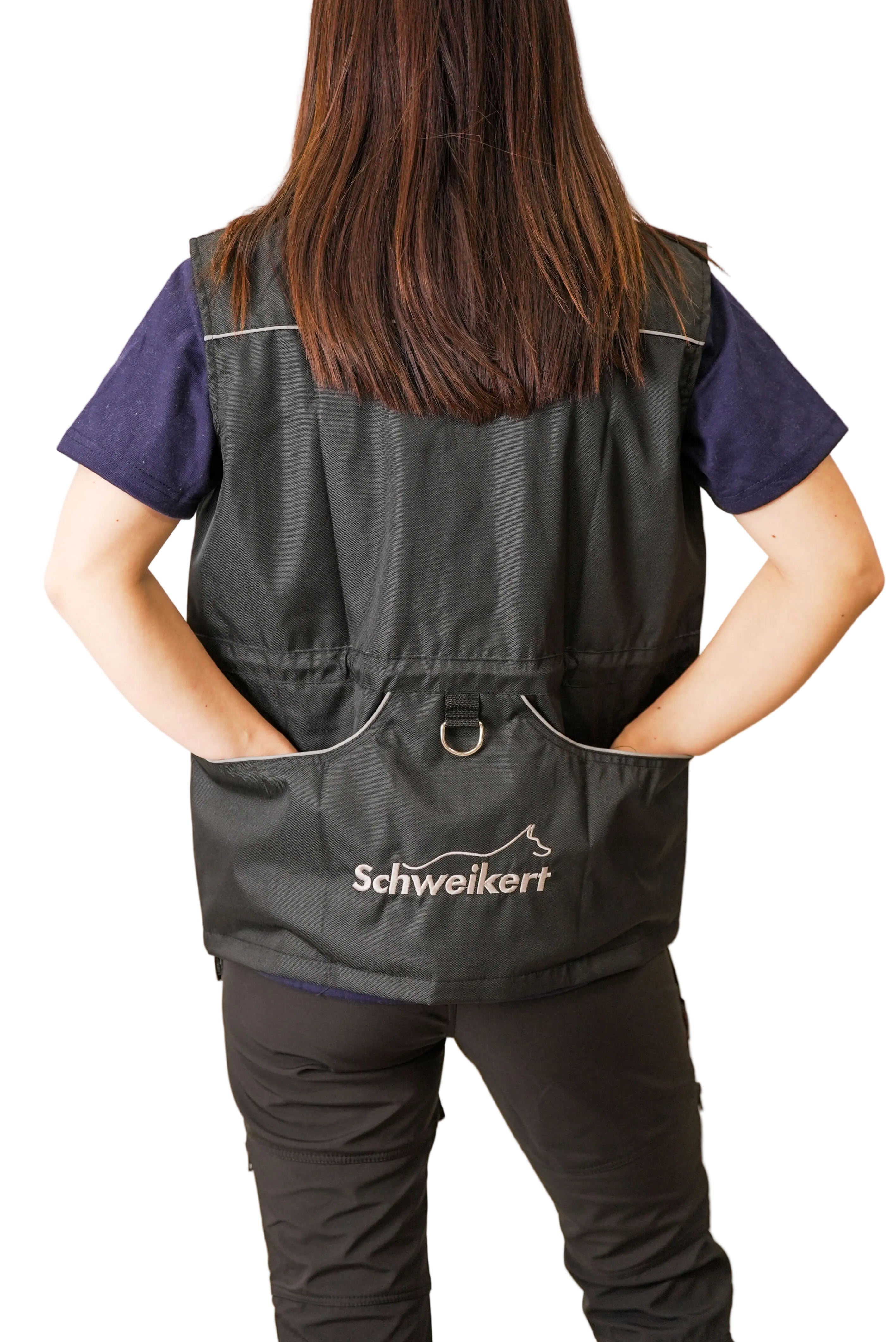 Schweikert Cordura Dog Training Vest Unisex Black rear pockets