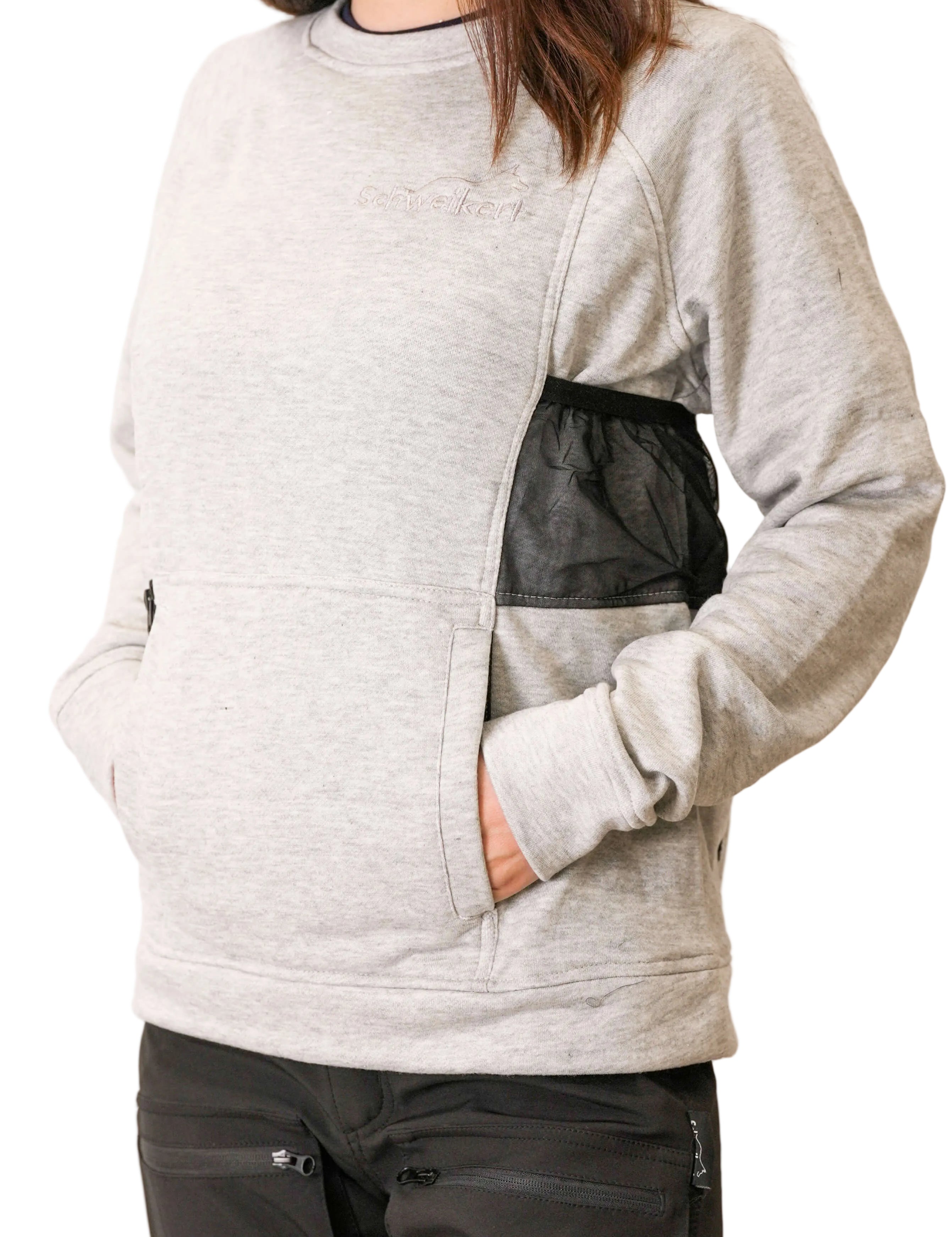 Schweikert Dog Training Sweatshirt Unisex Grey front pockets