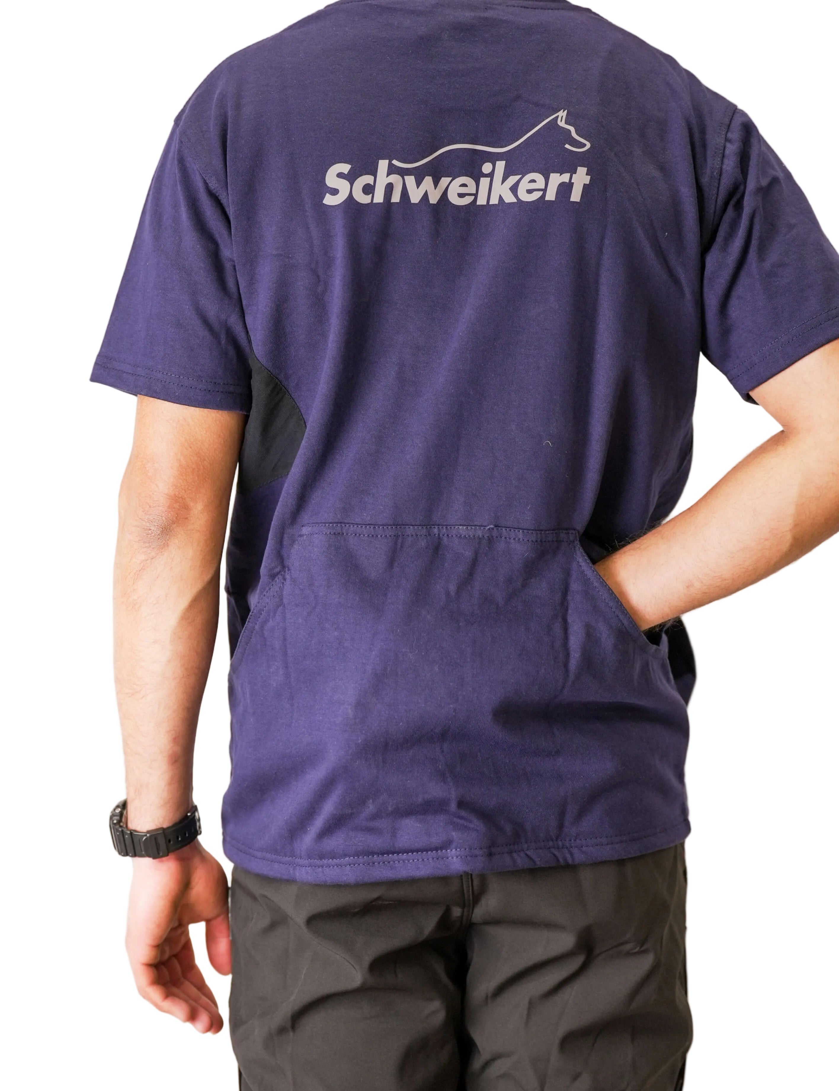 Schweikert Dog Training T-Shirt Unisex Navy rear alternate pockets