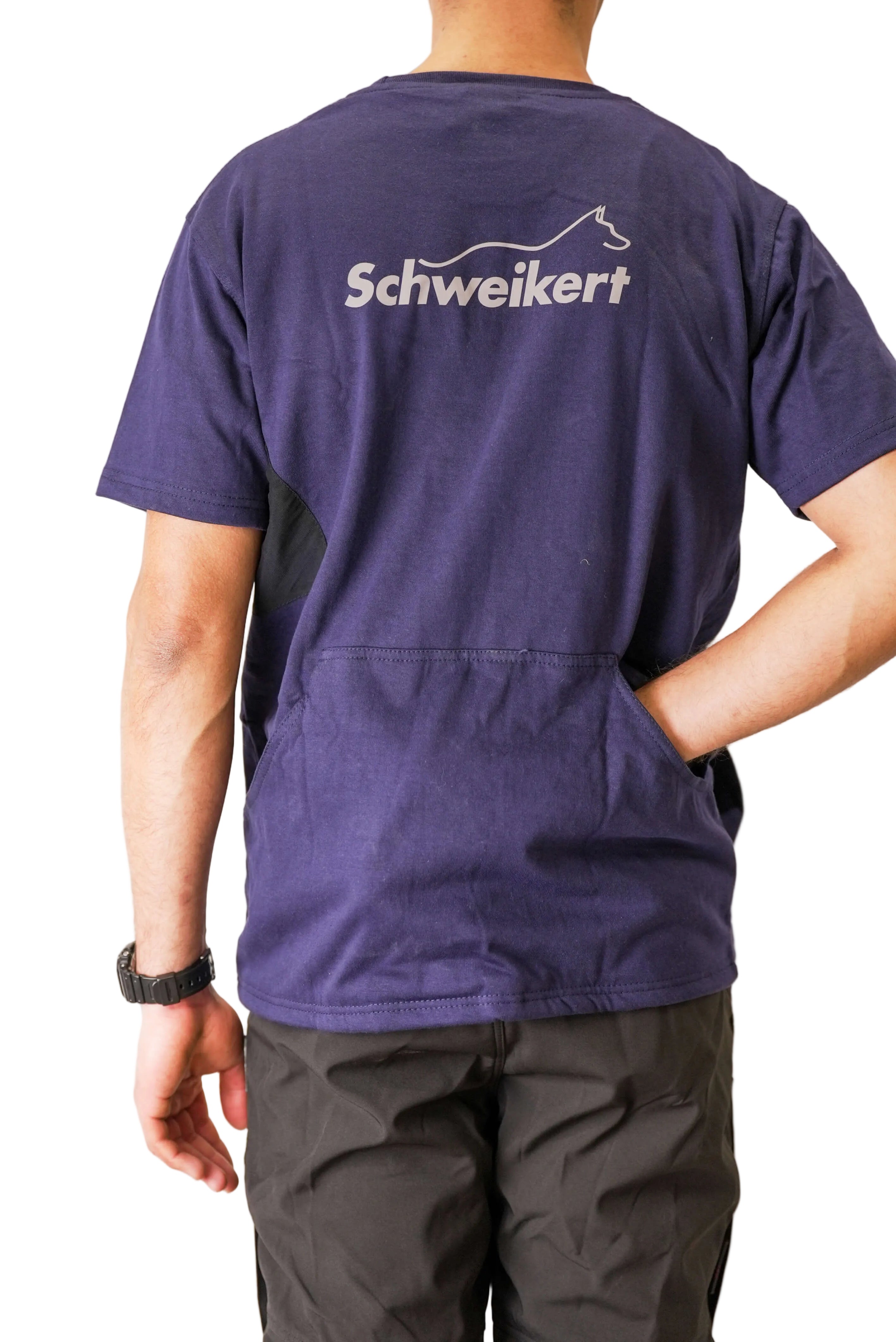 Schweikert Dog Training T-Shirt Unisex Navy rear alternate pockets