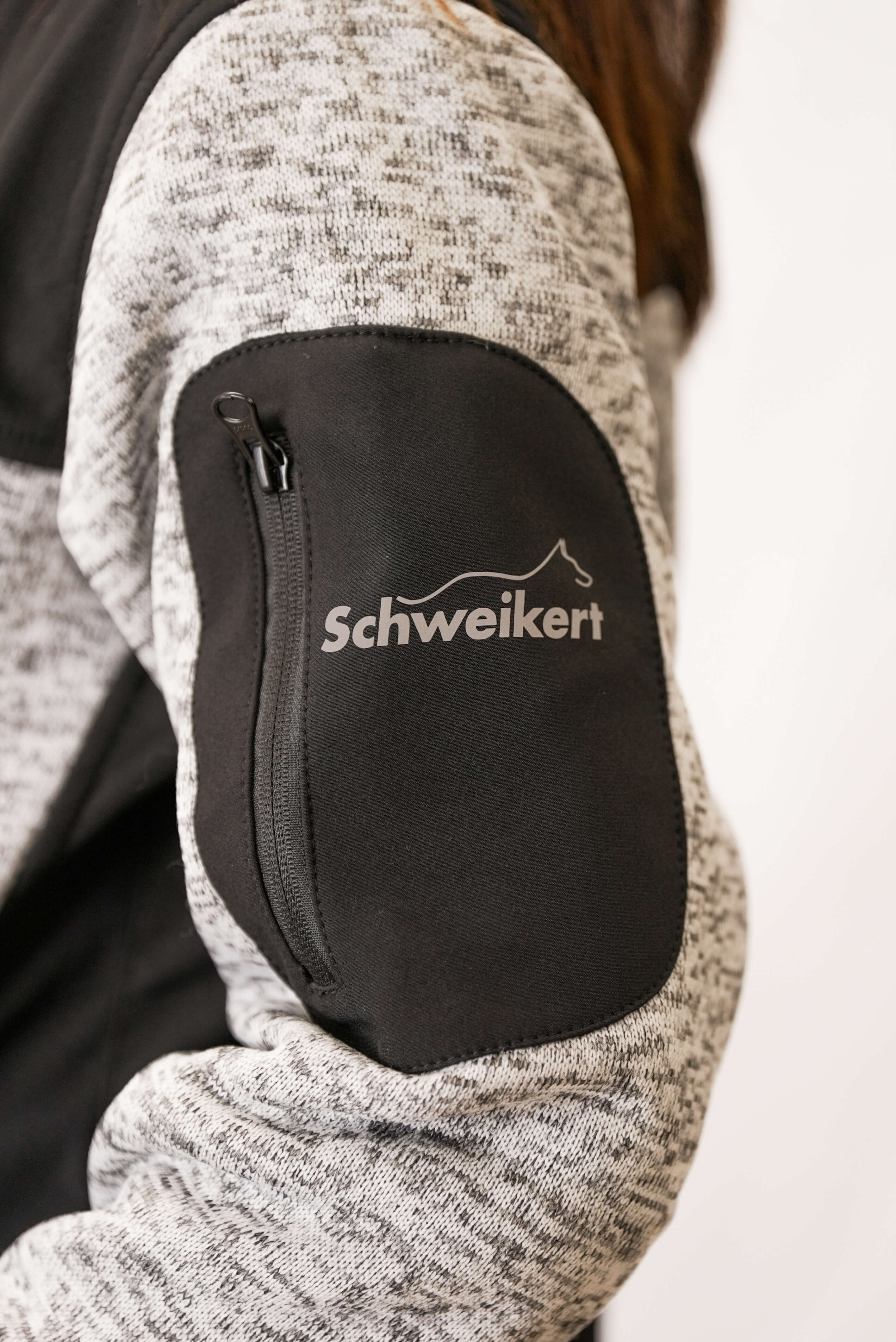 Schweikert Hybrid Dog Sport Jacket Unisex Grey & Black arm pocket