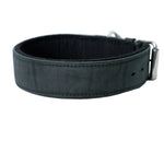Schweikert Leather Dog Collar with Felt Padding 50 mm Black back