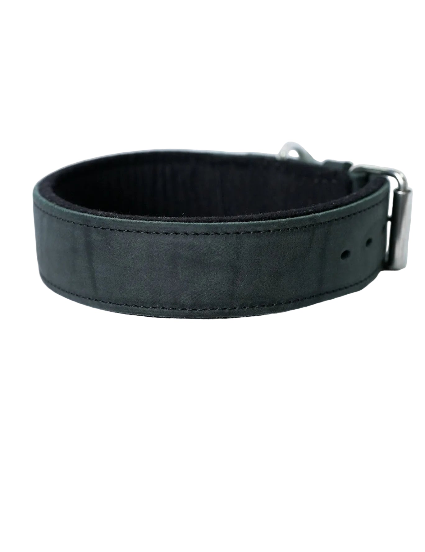 Schweikert Leather Dog Collar with Felt Padding 50 mm Black back