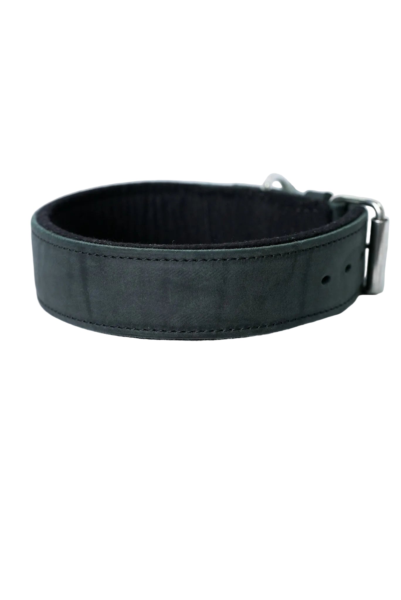 Schweikert Leather Dog Collar with Felt Padding 50 mm Black back