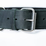 Schweikert Leather Dog Collar with Felt Padding 50 mm Black buckle