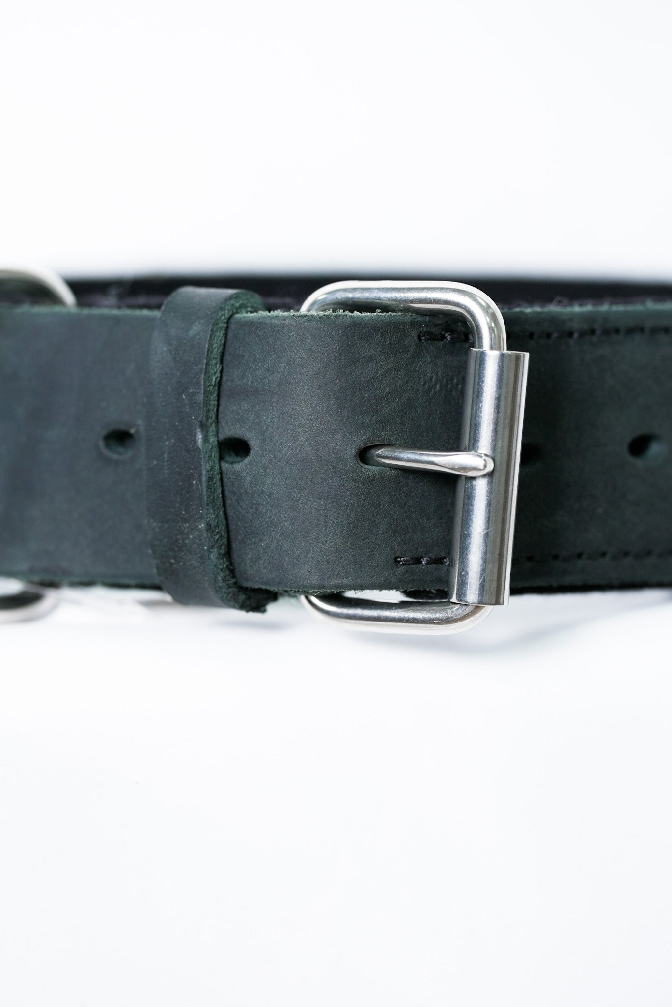 Schweikert Leather Dog Collar with Felt Padding 50 mm Black buckle