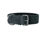 Schweikert Leather Dog Collar with Felt Padding 50 mm Black main