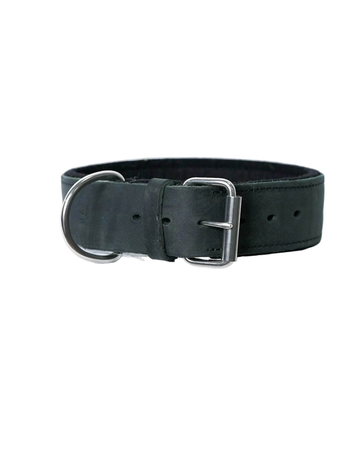 Schweikert Leather Dog Collar with Felt Padding 50 mm Black main