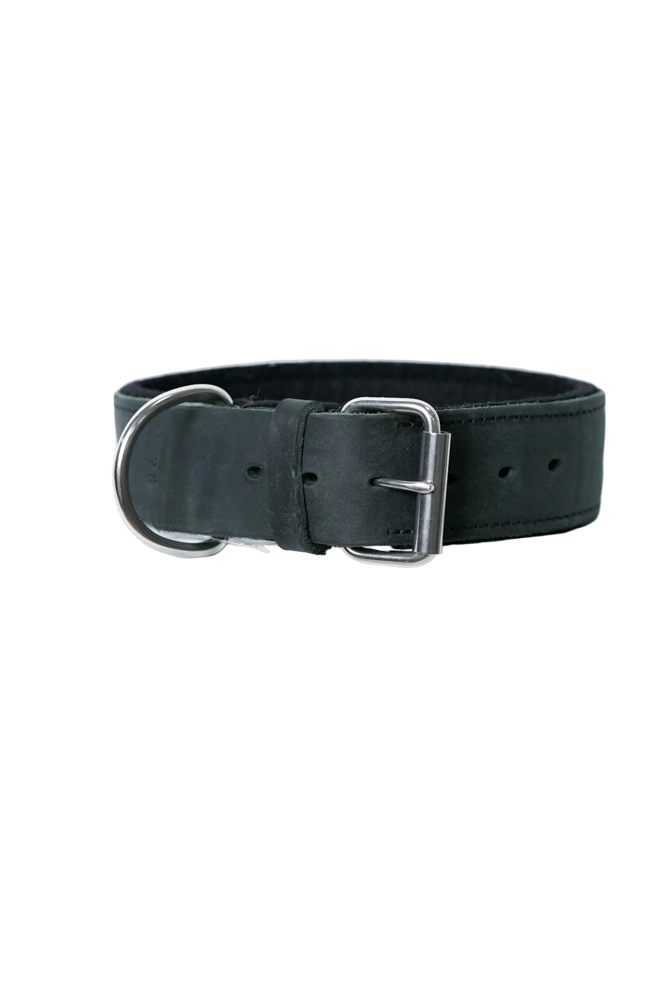 Schweikert Leather Dog Collar with Felt Padding 50 mm Black main
