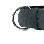 Schweikert Leather Dog Collar with Felt Padding 50 mm Black ring