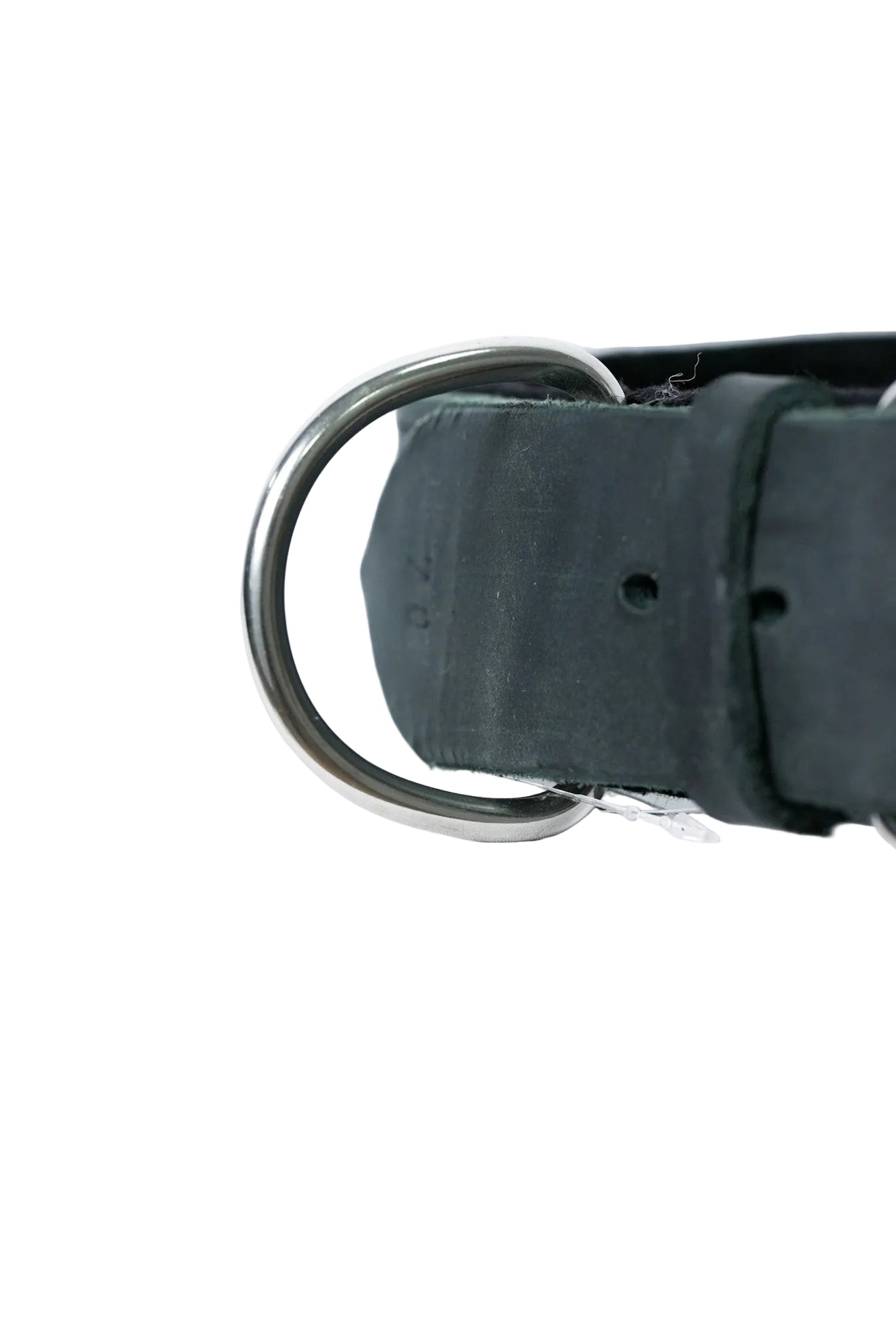 Schweikert Leather Dog Collar with Felt Padding 50 mm Black ring