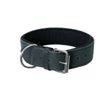 Schweikert Leather Dog Collar with Felt Padding 50 mm Black top