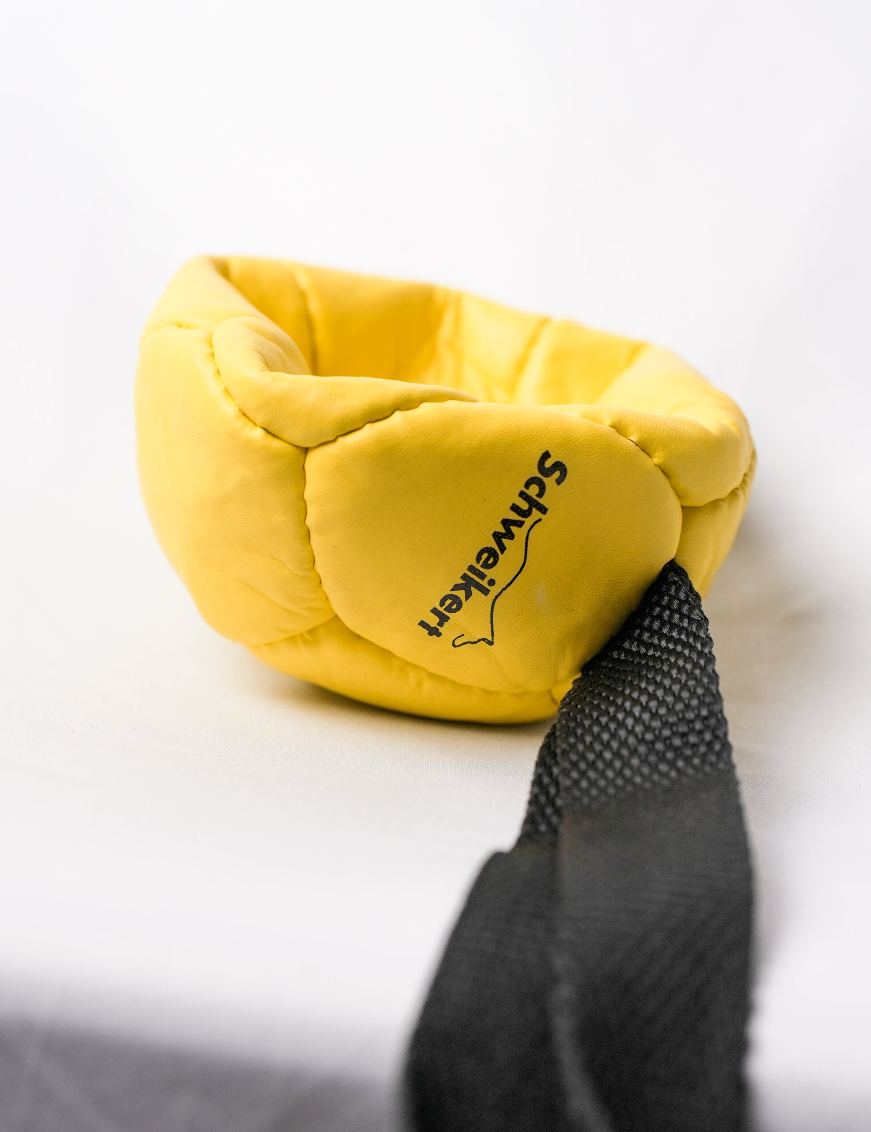 Schweikert Leather Football with Handle - Air-Filled Angle