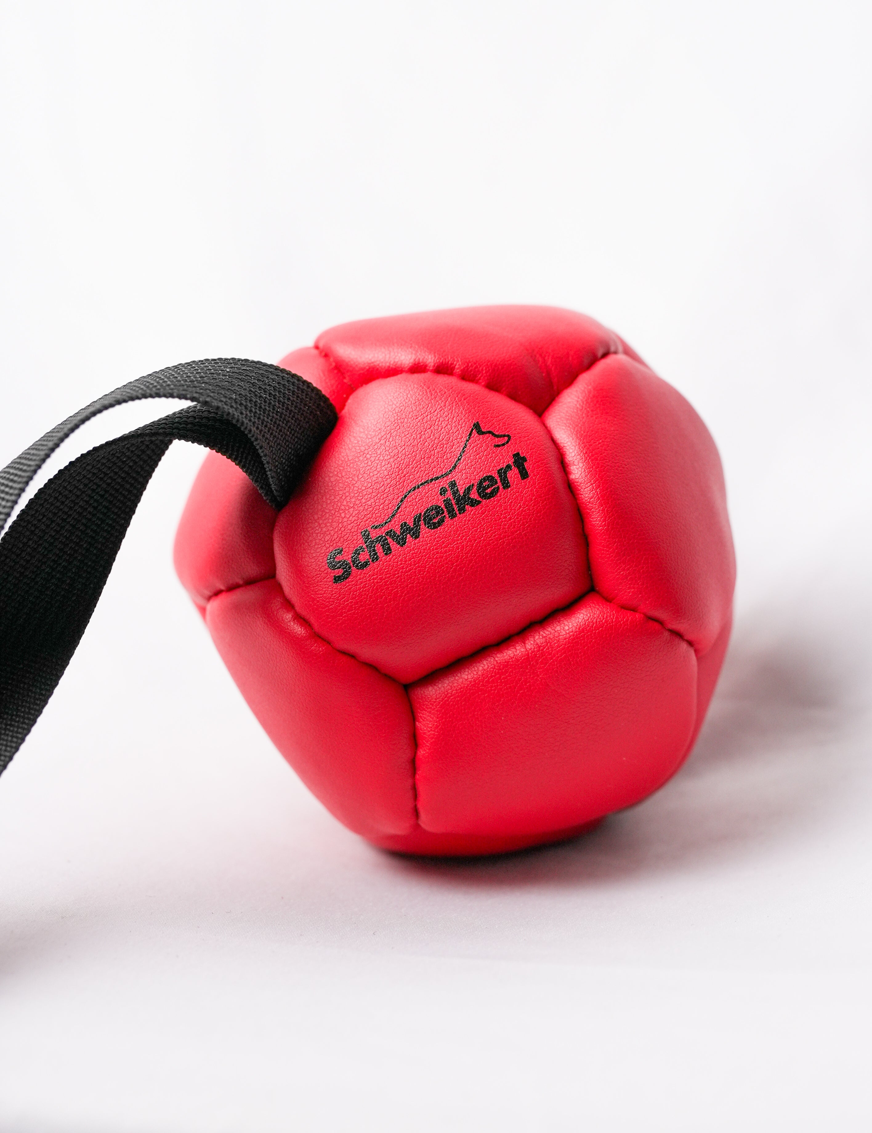 Schweikert Leather Football with Handle - Air-Filled red front