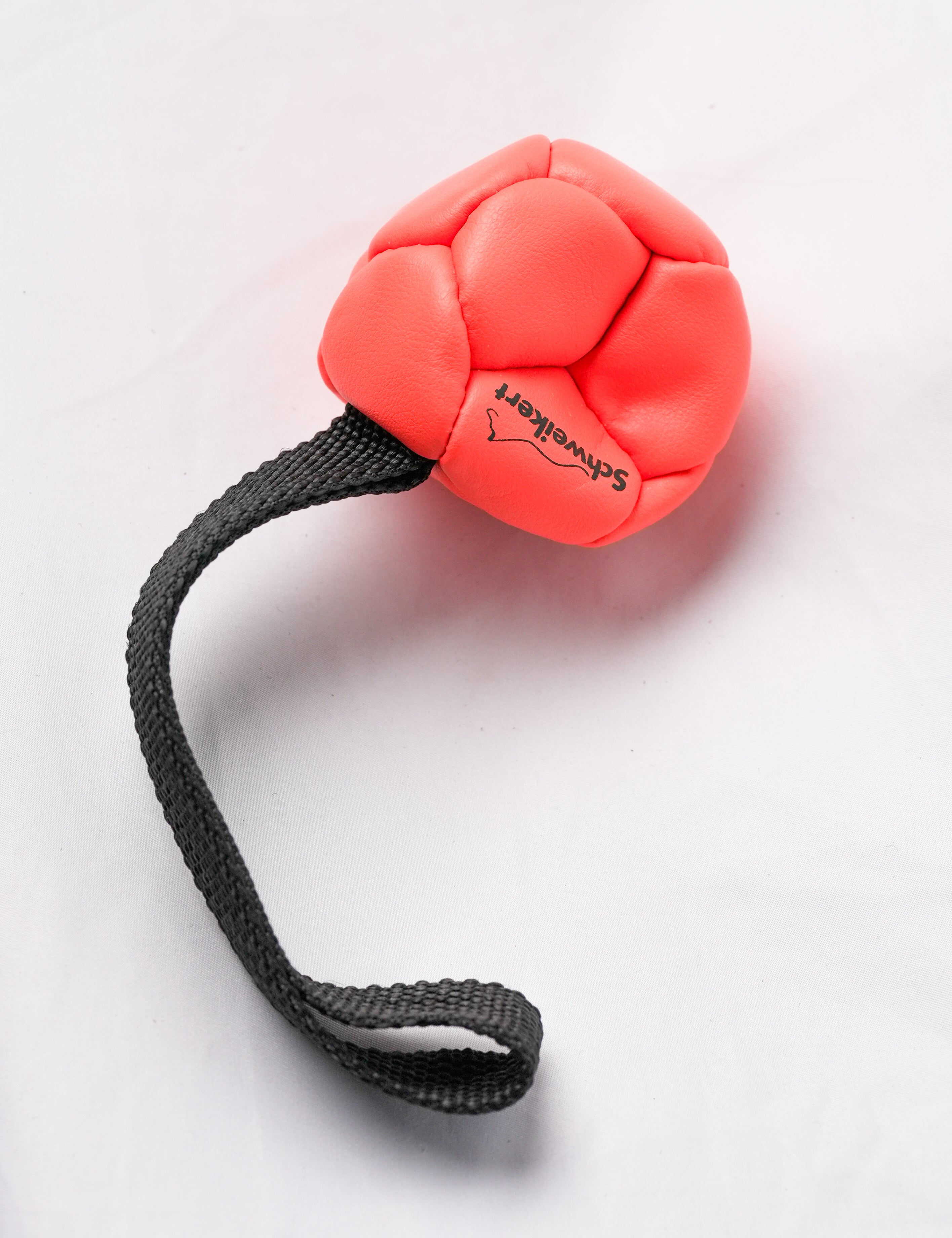 Schweikert Leather Football with Handle - Air-Filled orange top