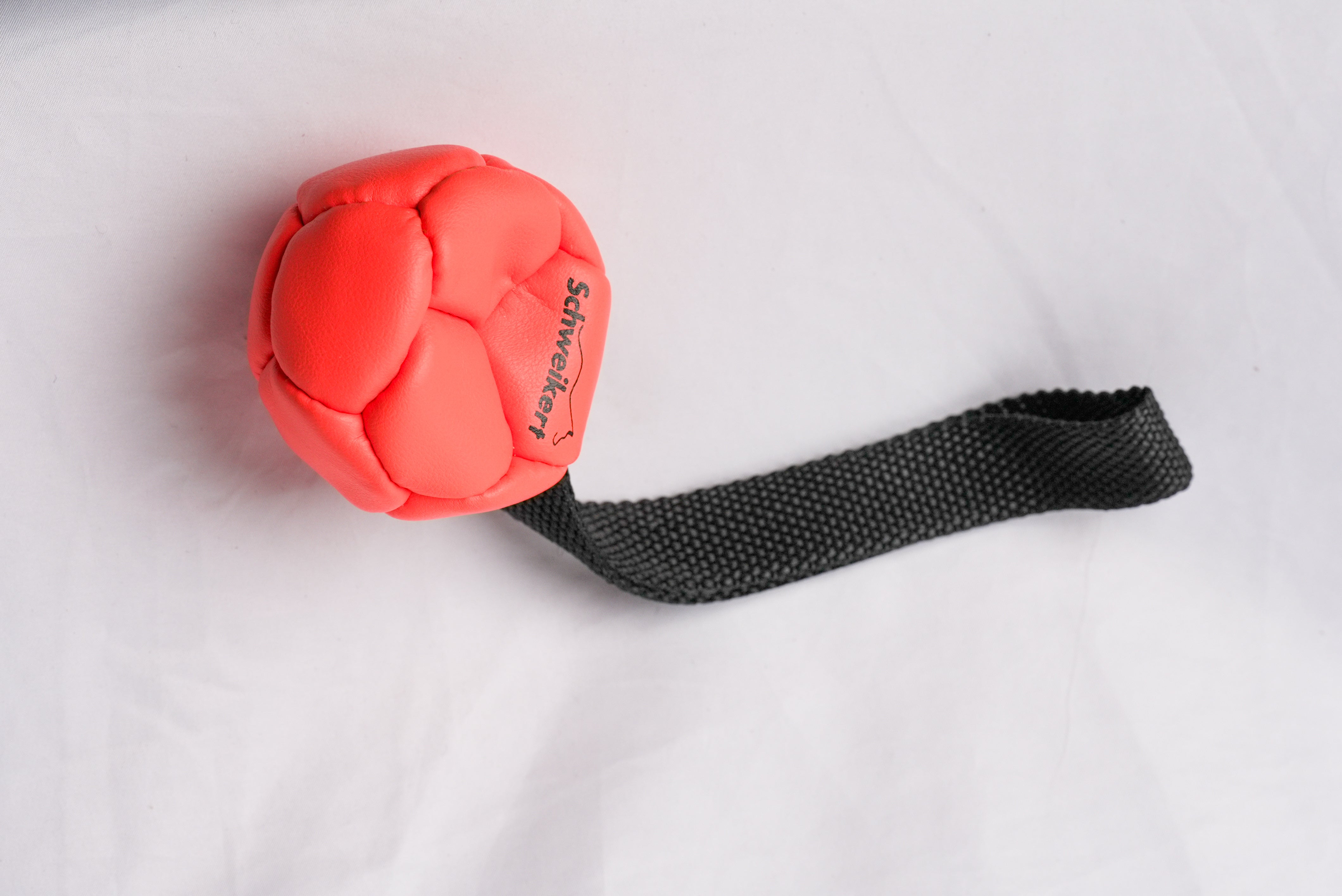 Schweikert Leather Football with Handle - Silicon-Filled 8cm orange