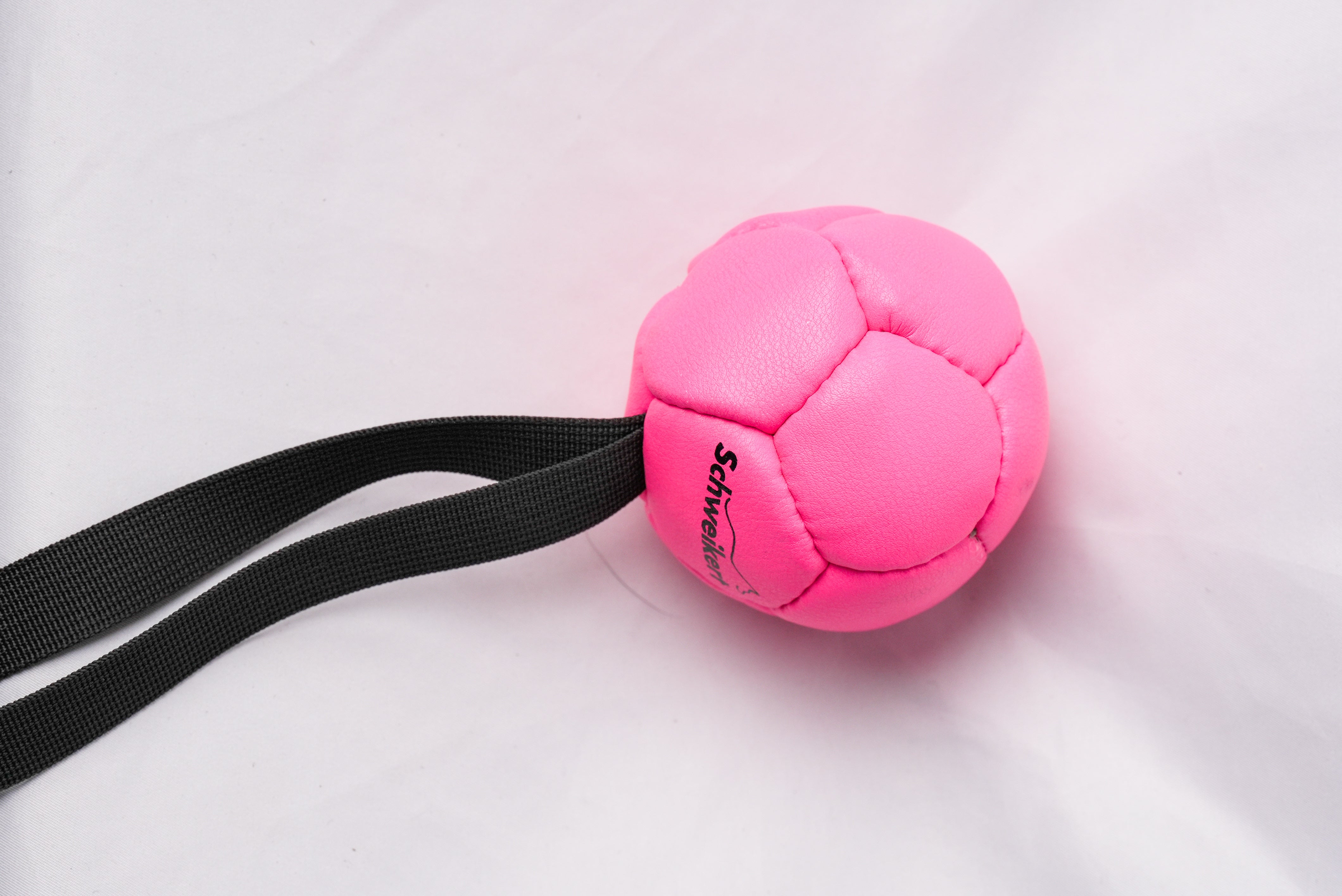 Schweikert Leather Football with Handle - Silicon-Filled 8cm pink
