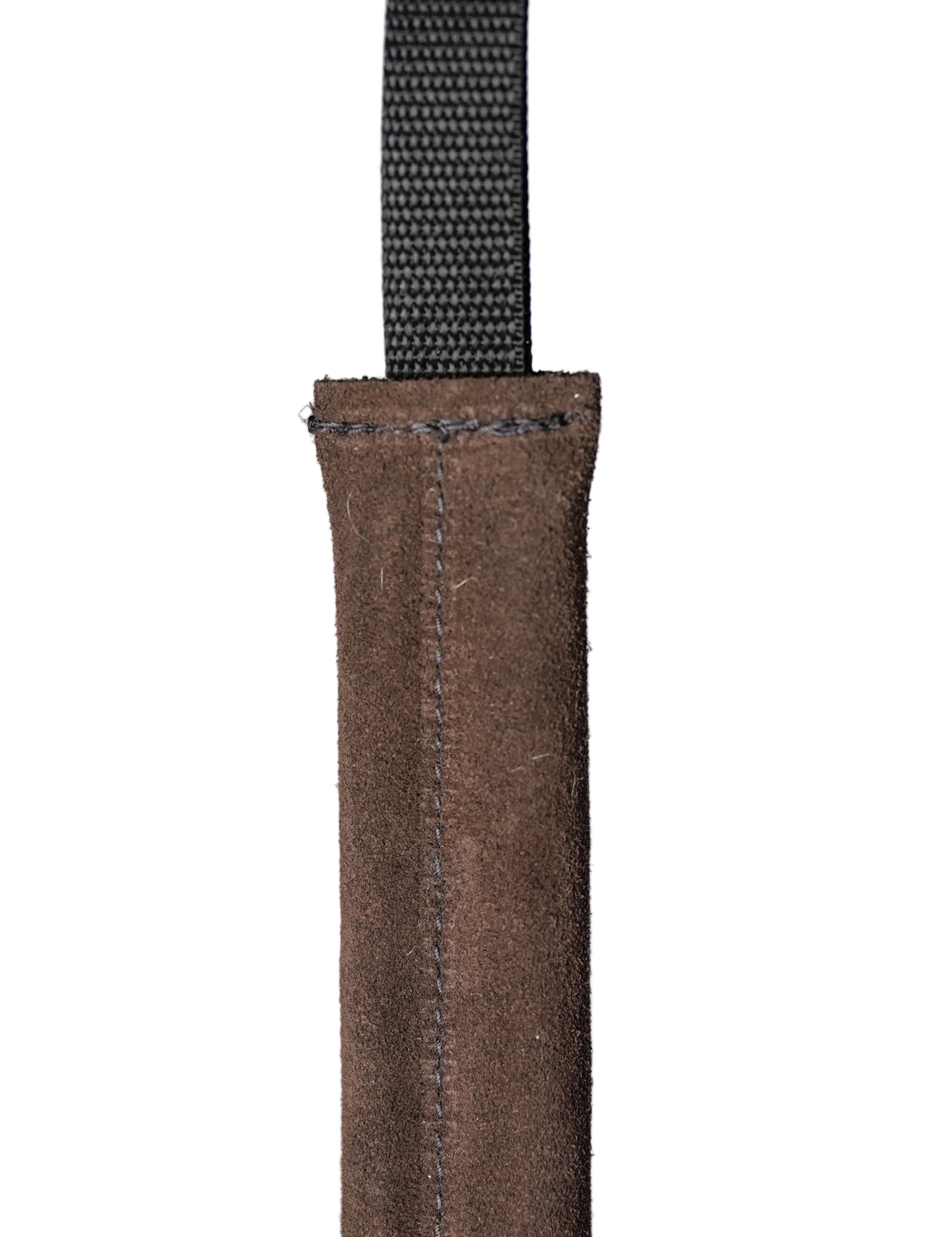 Schweikert Leather Puppy Tug with Two Loop Handles Brown 25cm stitching