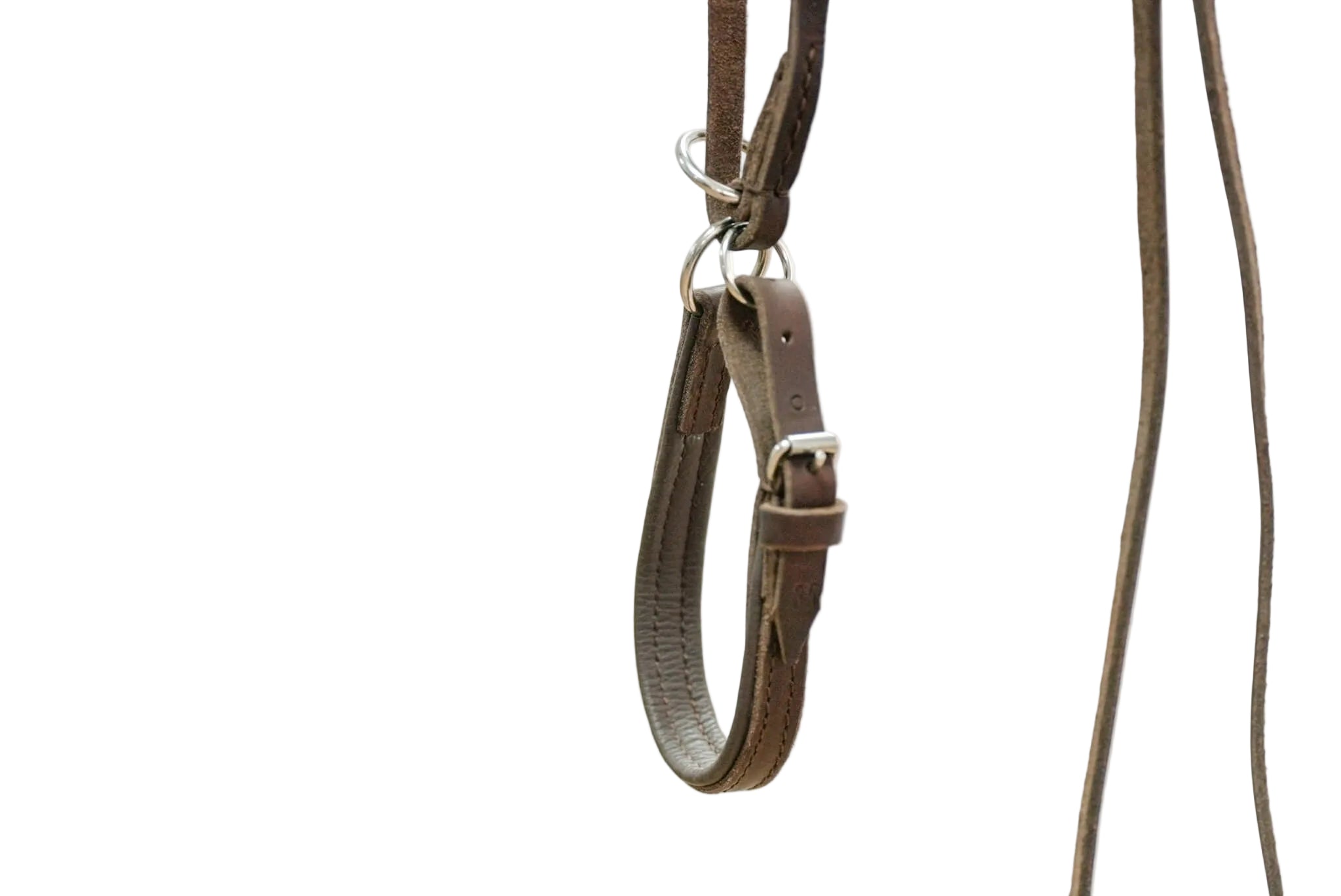 Schweikert Brown Leather Show Lead with Handle brown collar