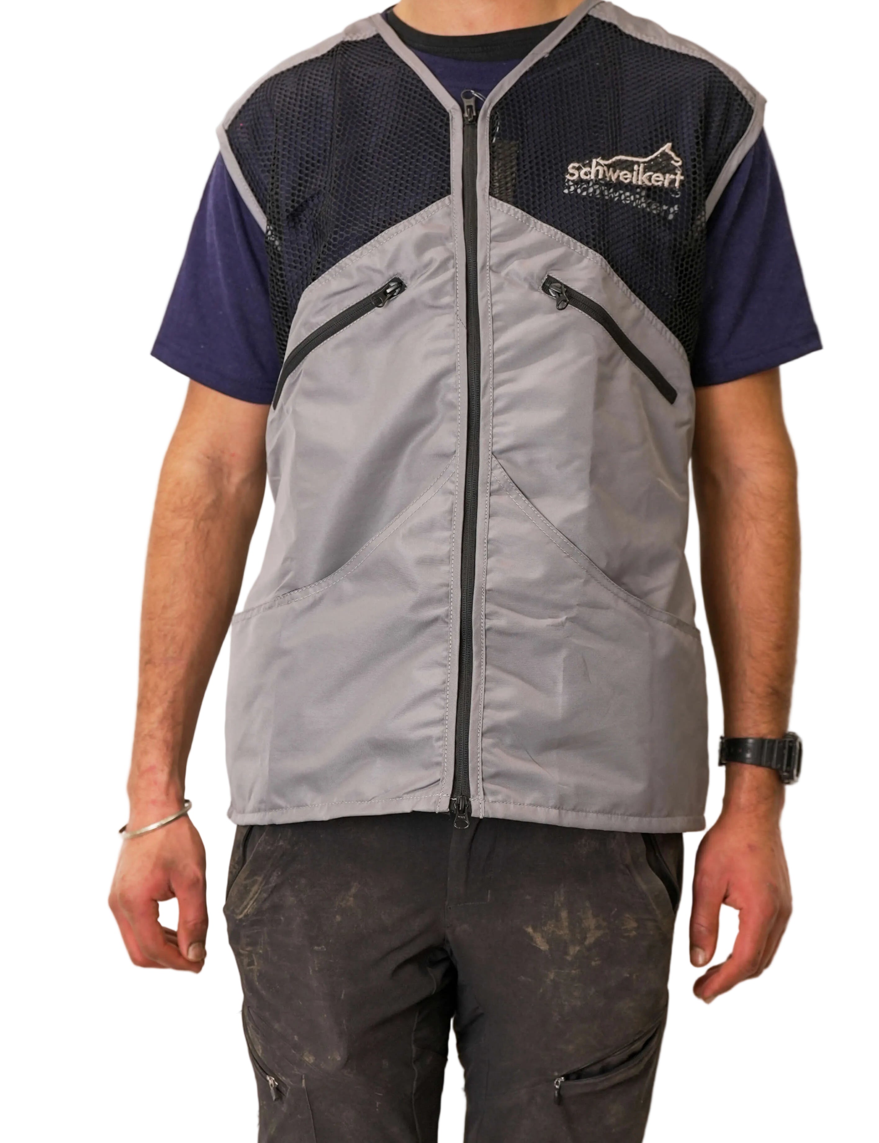 Schweikert Summer Dog Training Vest Unisex Black & Grey front alternate