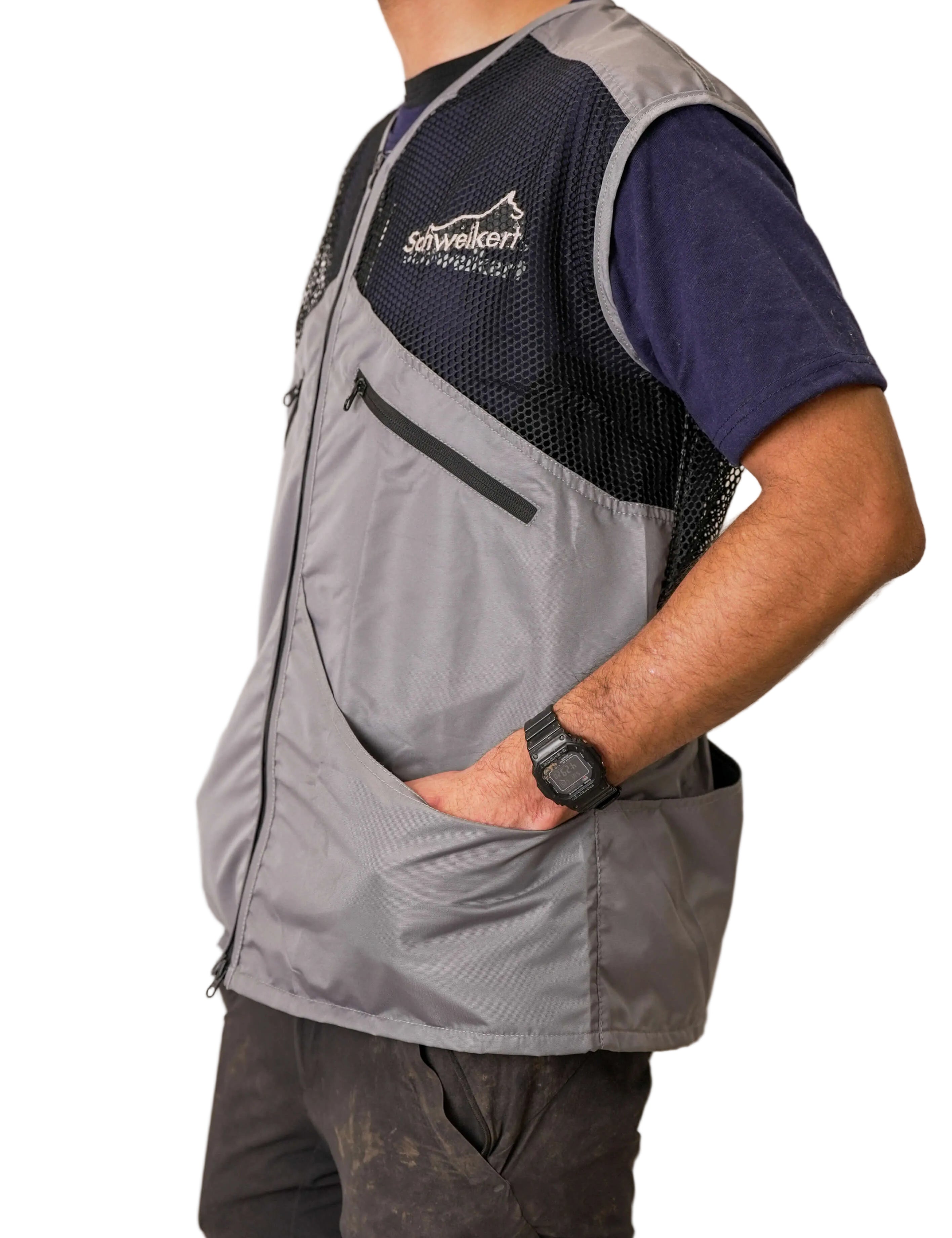 Schweikert Summer Dog Training Vest Unisex Black & Grey side alternate