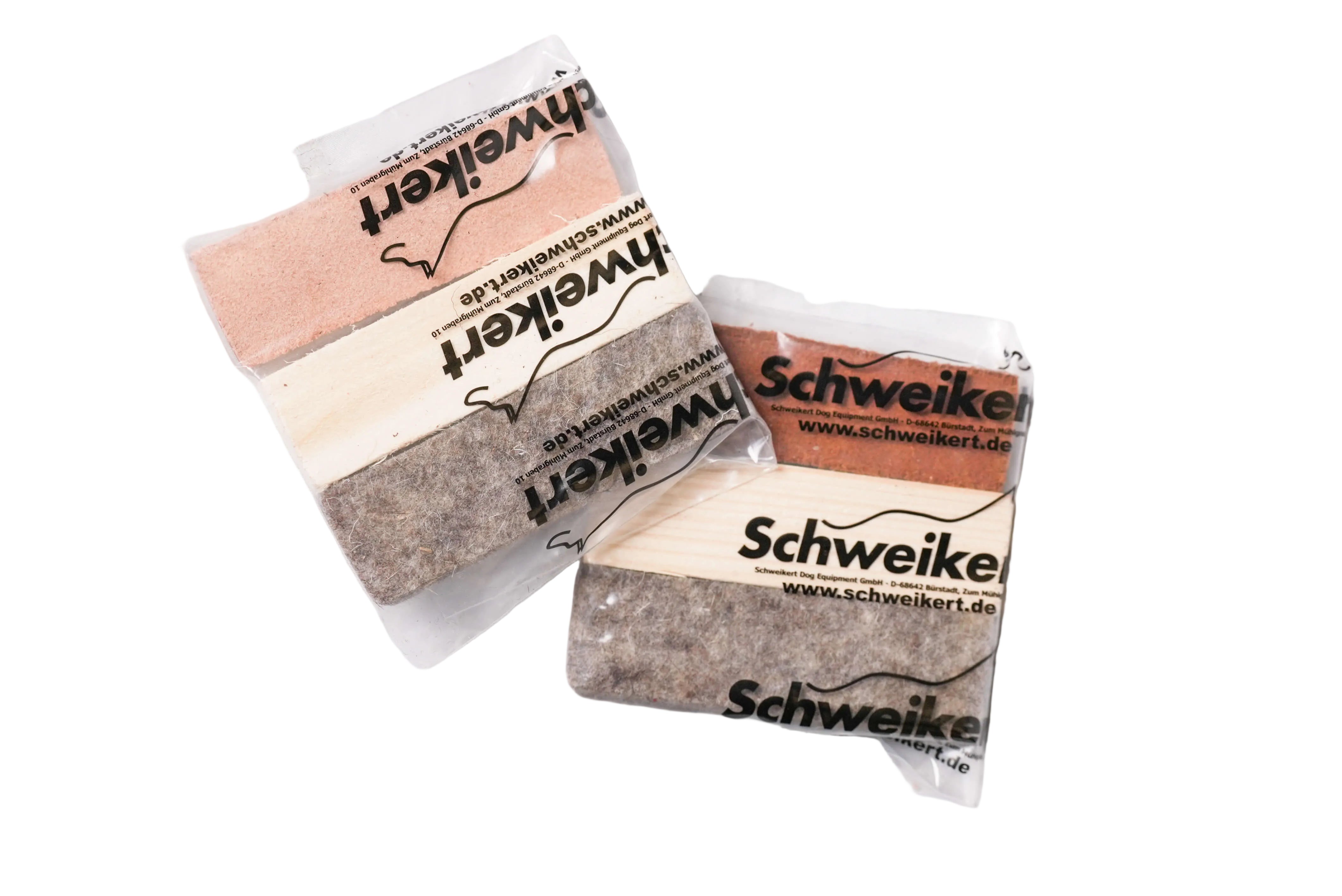 Schweikert Tracking Articles Sets - Wood, Felt, Leather sets of 3