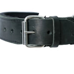 Schweikert leather dog collar with felt padding handle clasp
