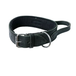Schweikert leather dog collar with felt padding handle full