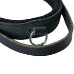 Schweikert leather dog collar with felt padding handle ring close-up